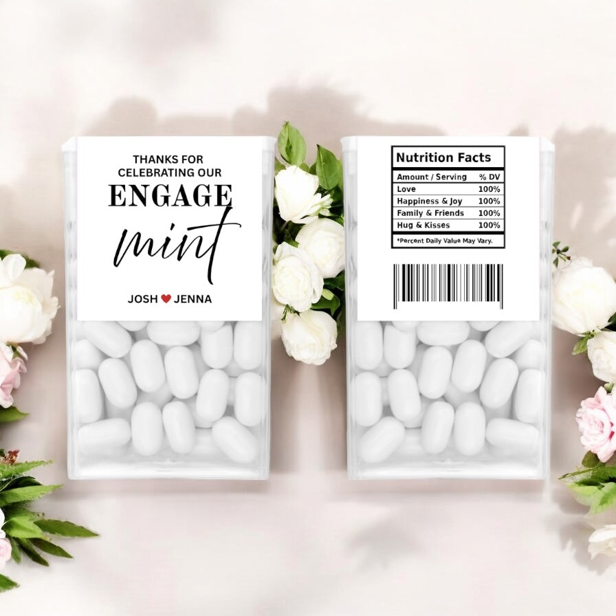 Engagement party personalised tic tacs