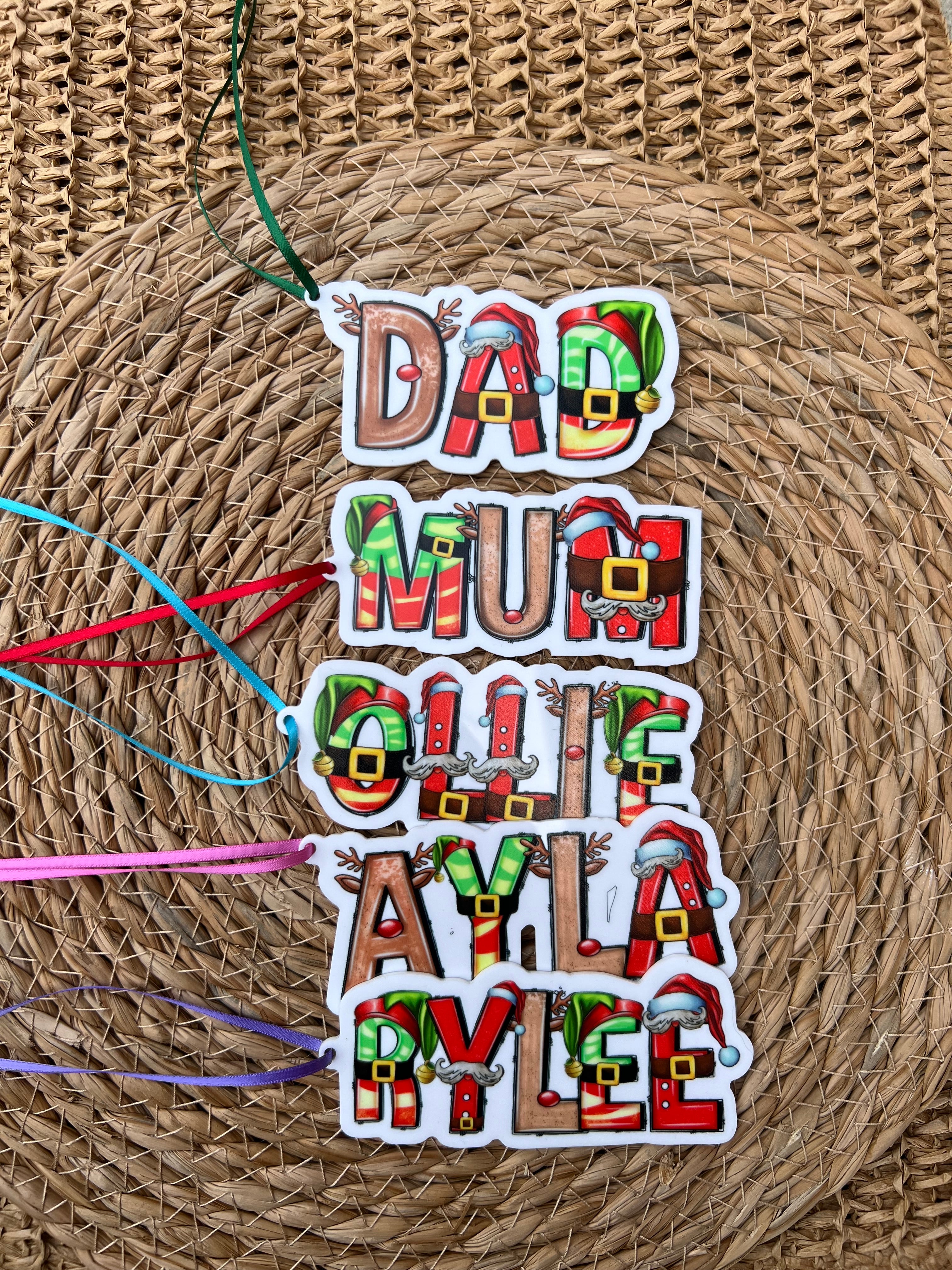 Uv printed name ornaments