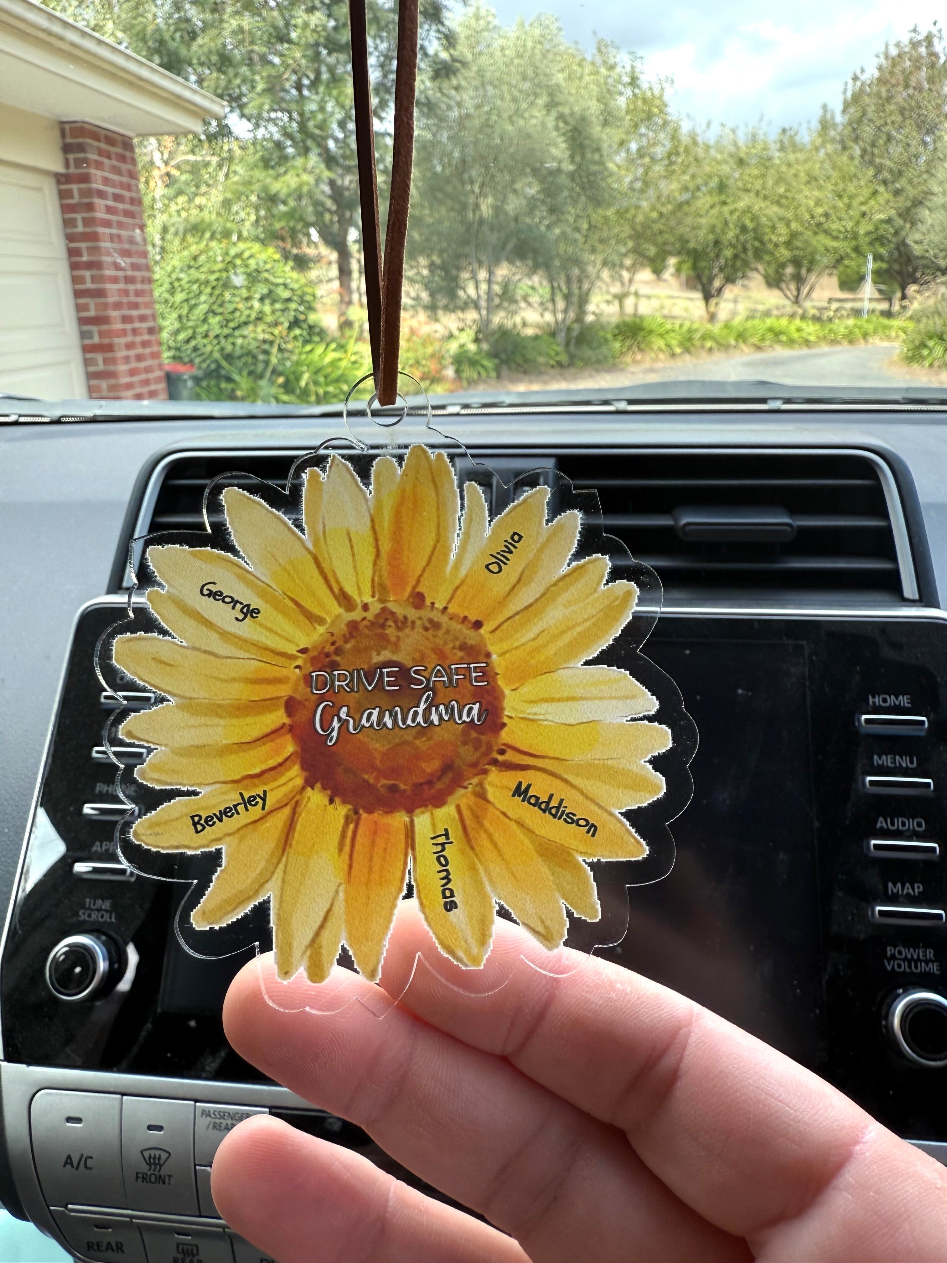 Personalised flower drive safe ornament