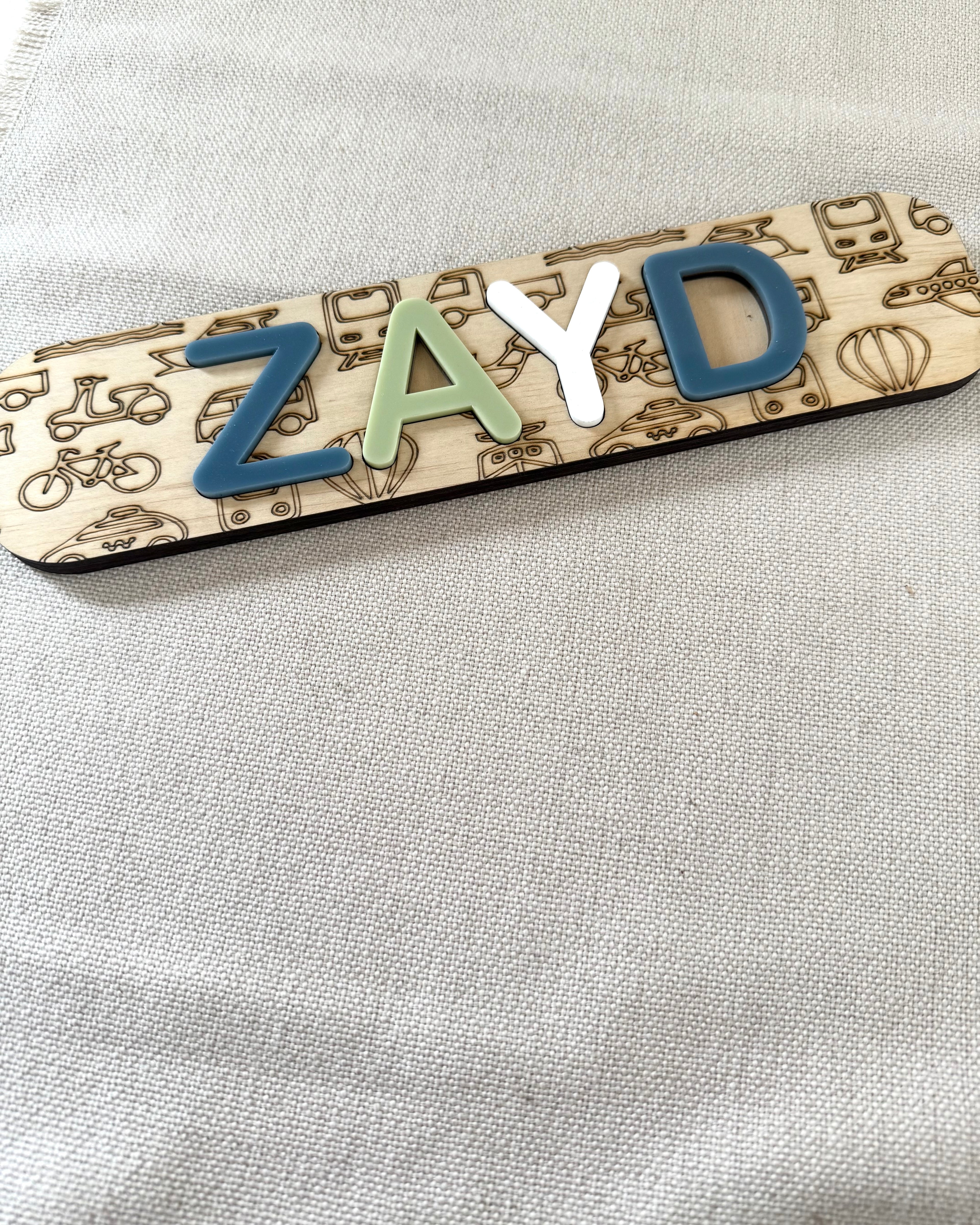 Name puzzle - themed designs