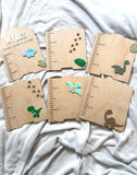 Personalised Wooden Height Chart - Dinosaur theme