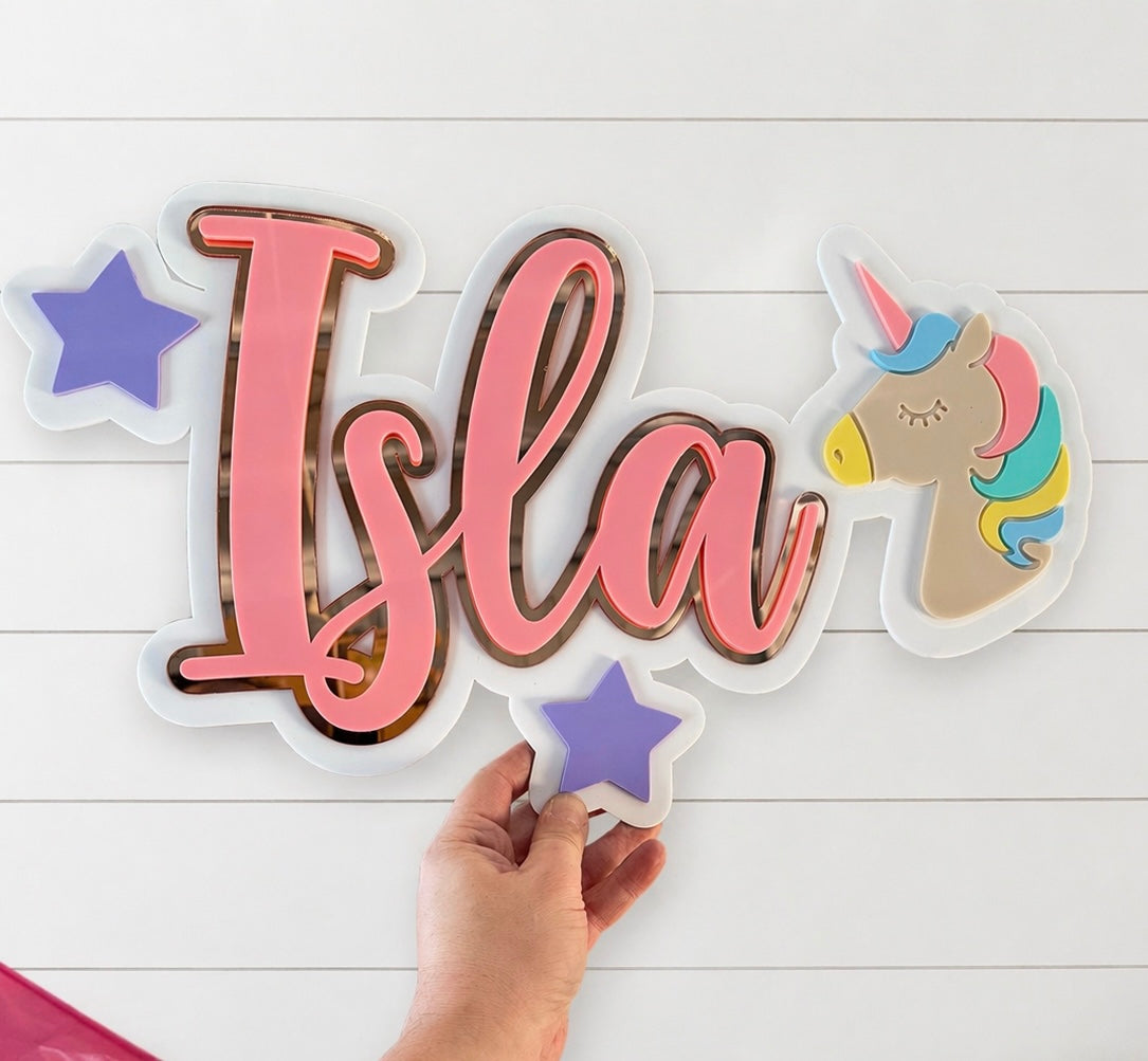 Unicorn name plaque