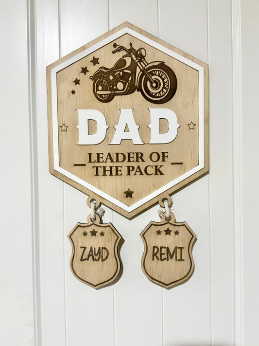 Leader of the pack - personalised family name plaque