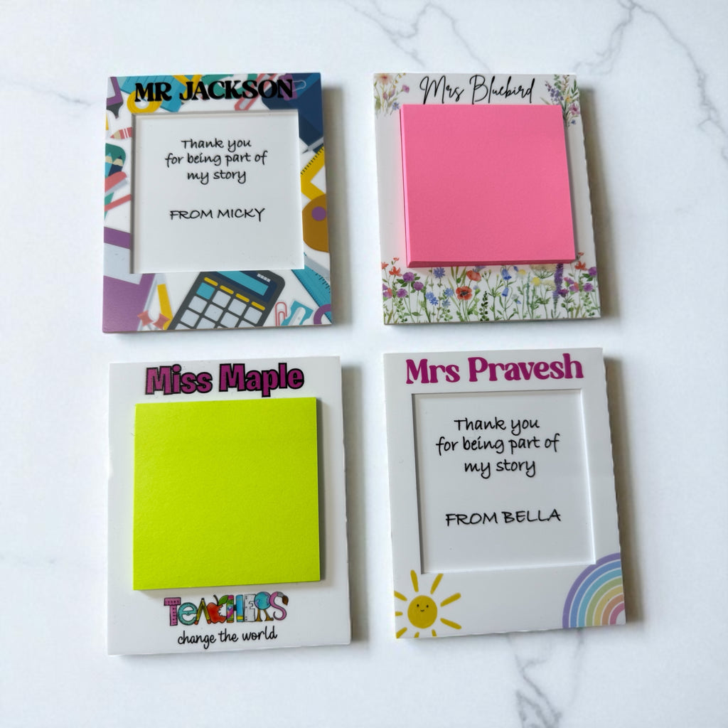 Personalised teachers sticky note holder