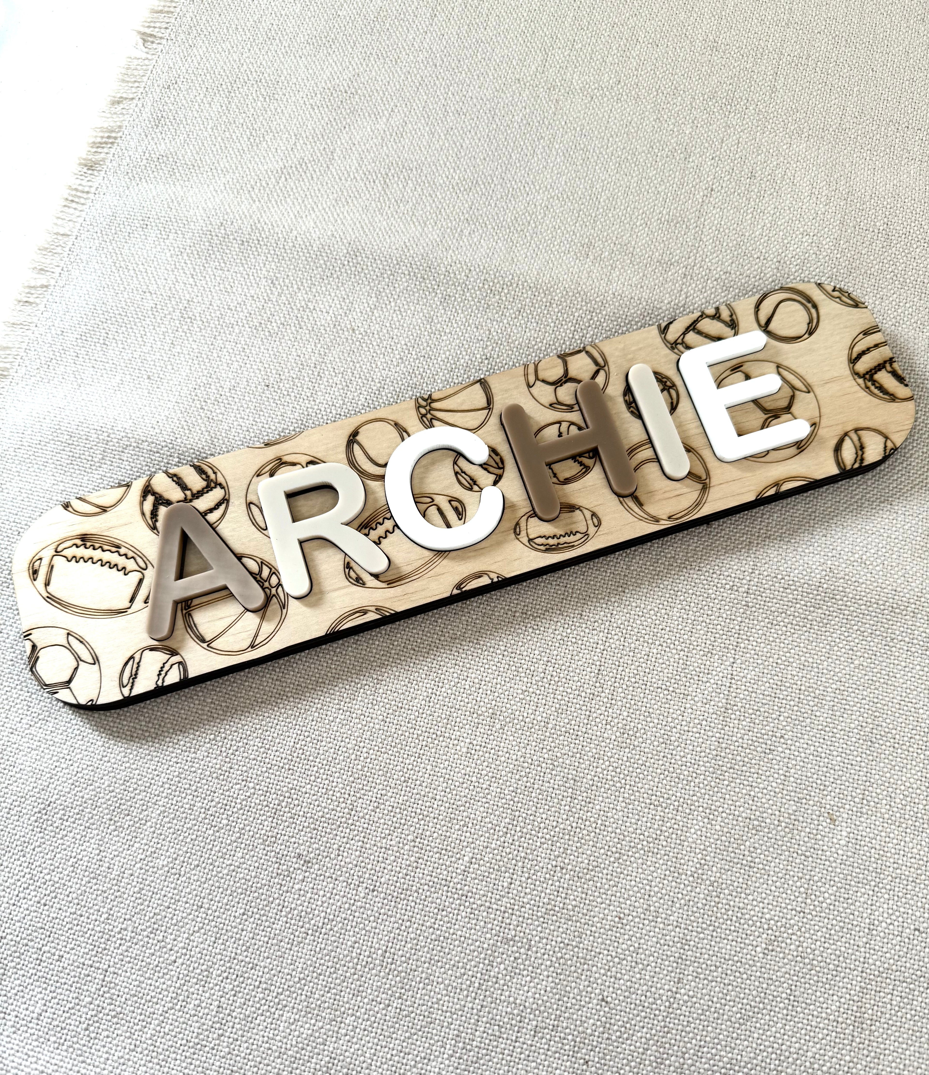 Name puzzle - themed designs