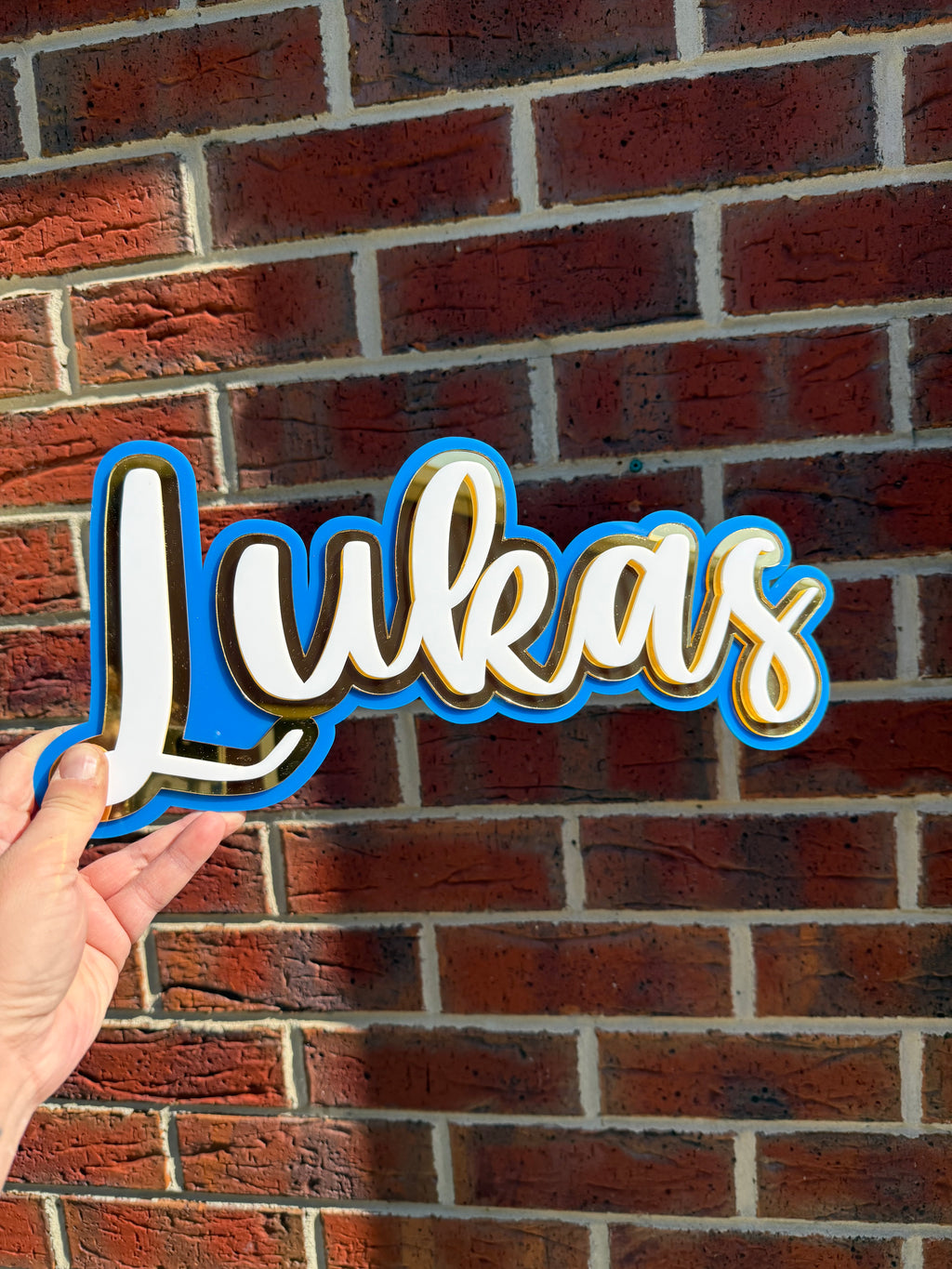 Triple layer name plaque - font 2