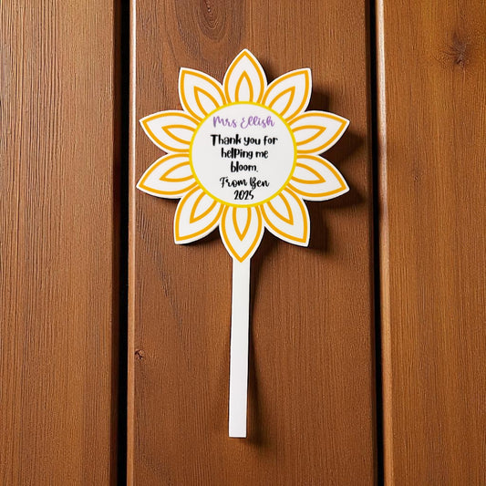 Teachers personalised plant stakes