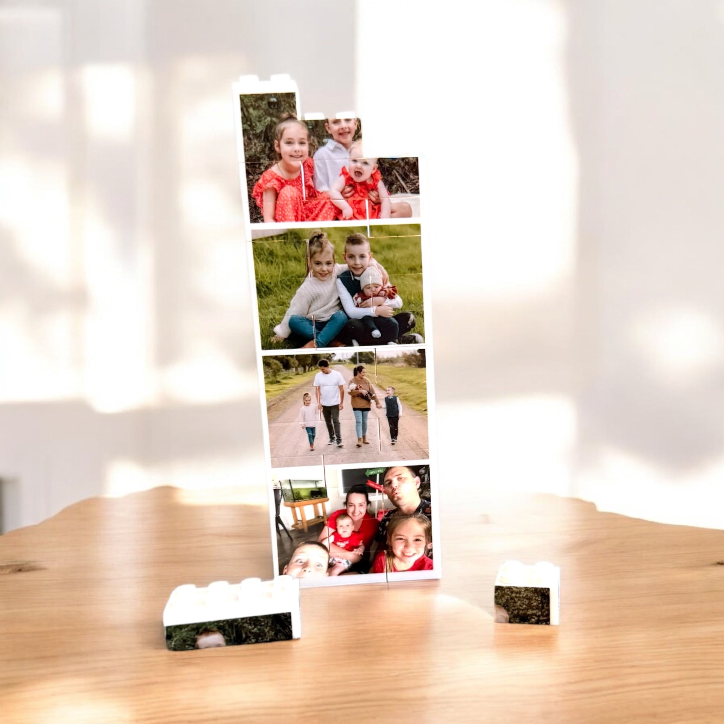 Photo strip building bricks