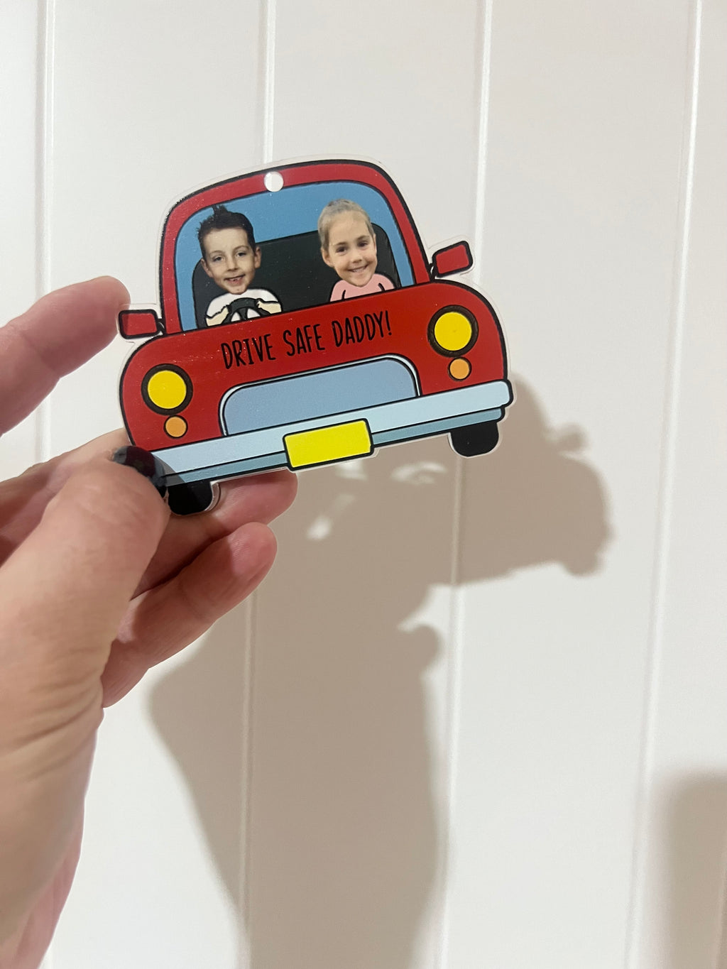 Customised drive safe car ornament - 2 faces - 4 Little Dreamers