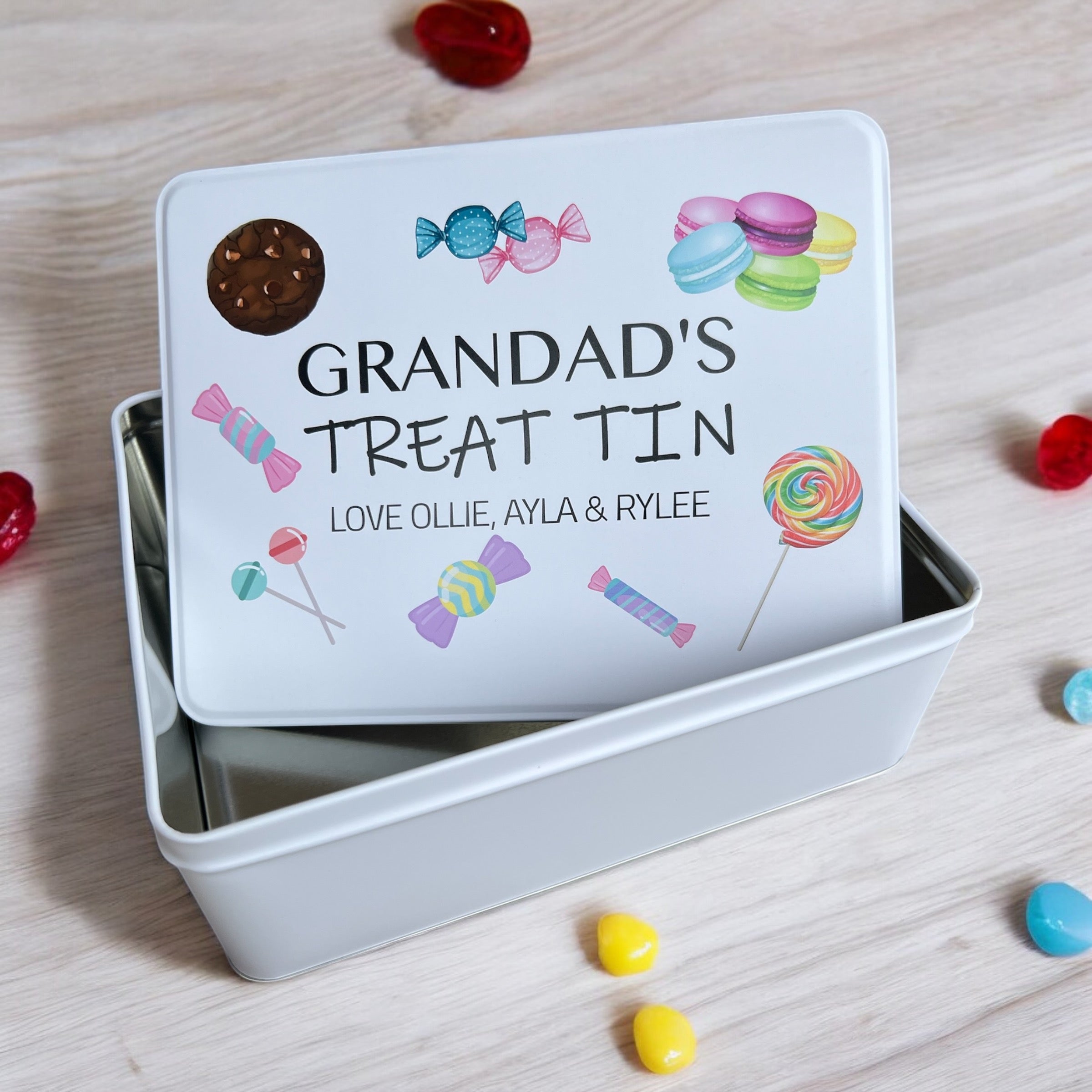Personalised treats tin