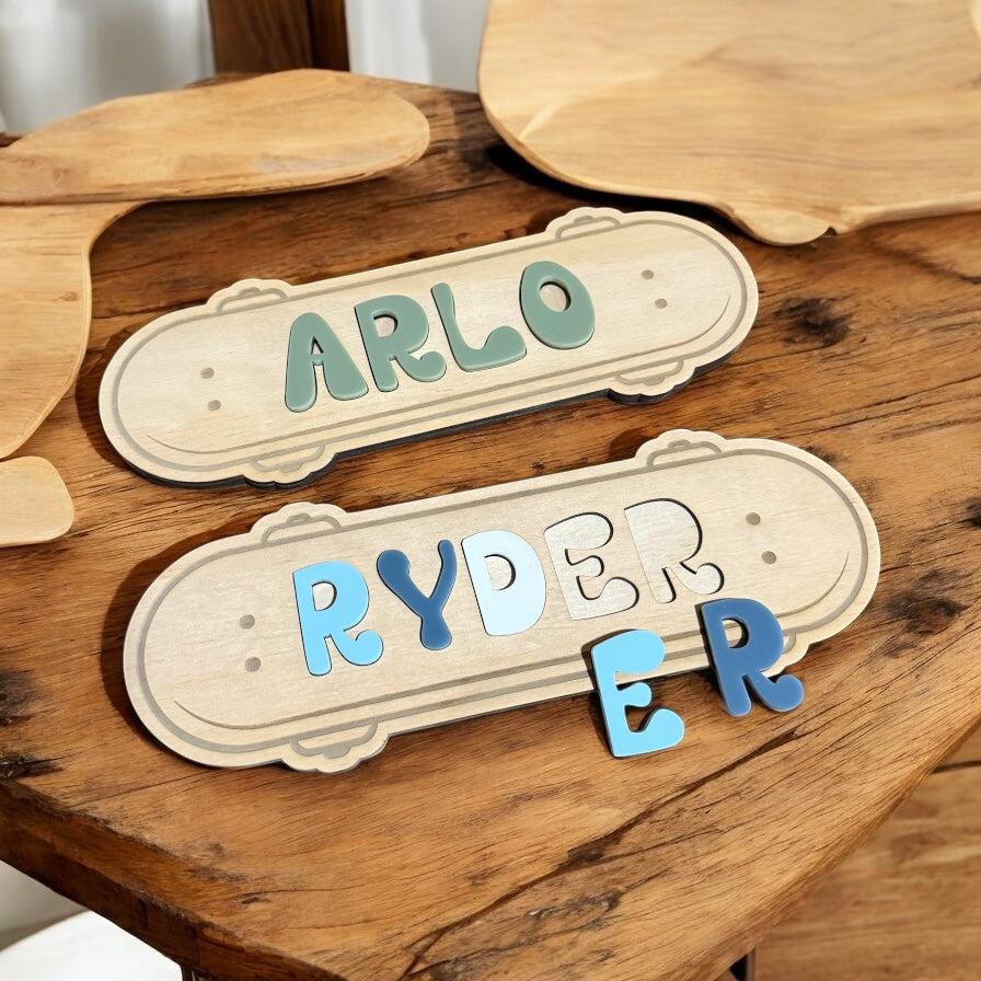 Skateboard name puzzles