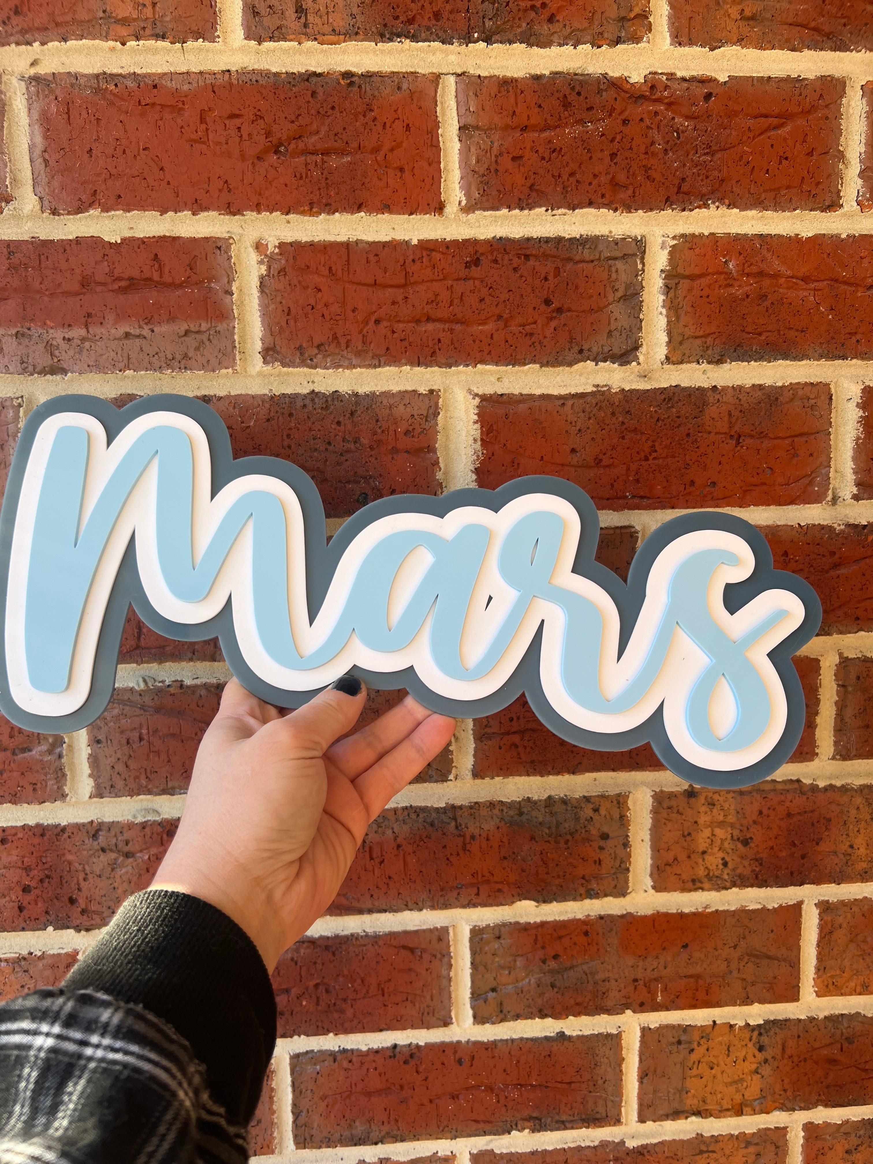 Triple layer name plaque - font 2