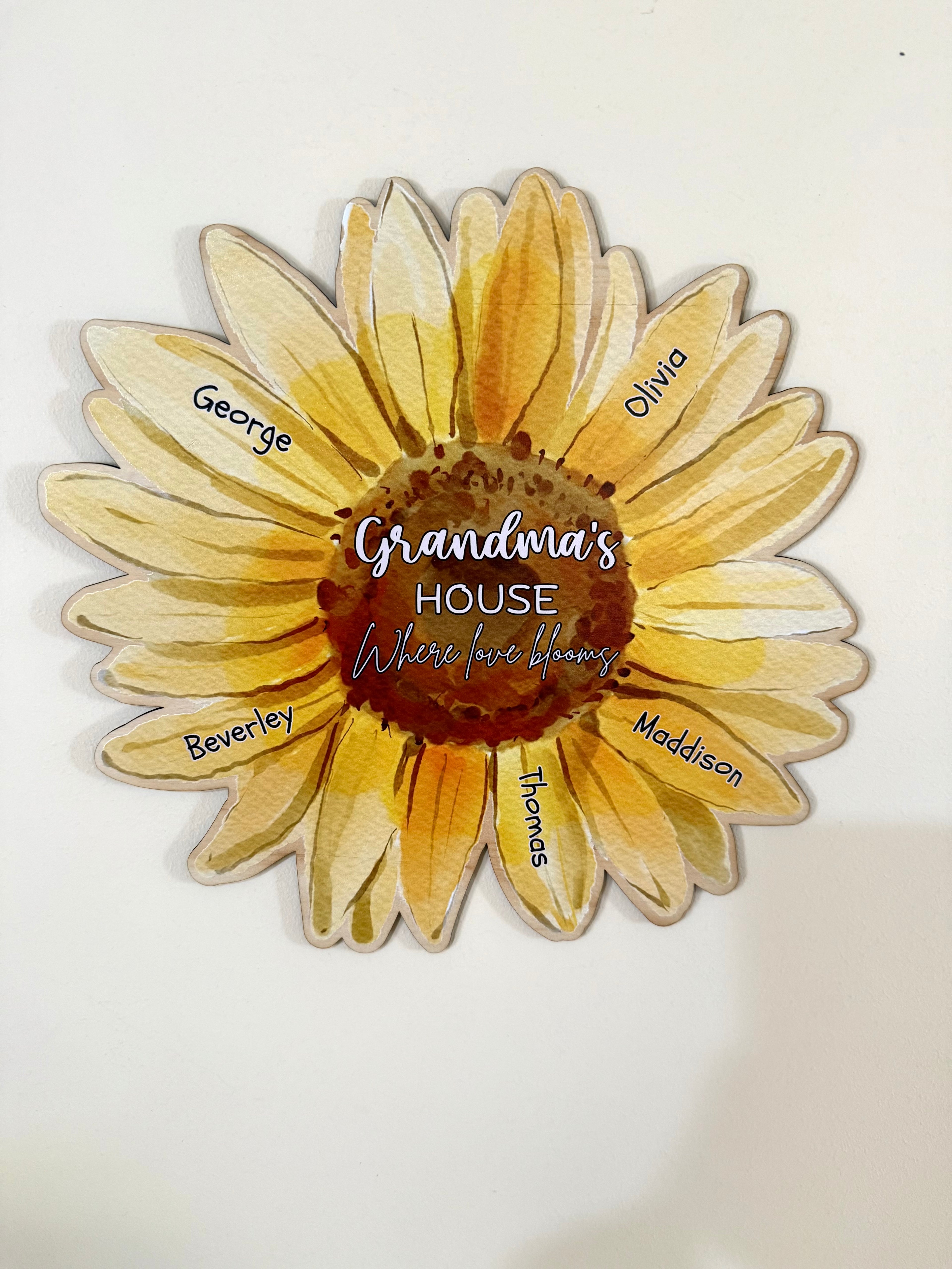 Personalised wall plaque with family names