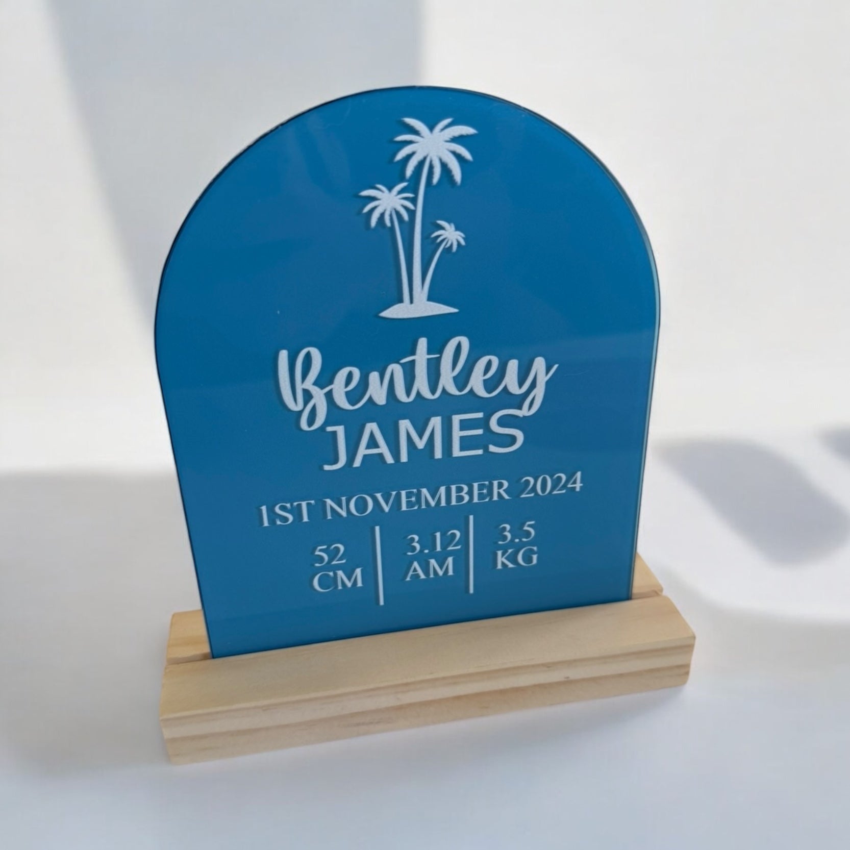 Baby birth details plaque