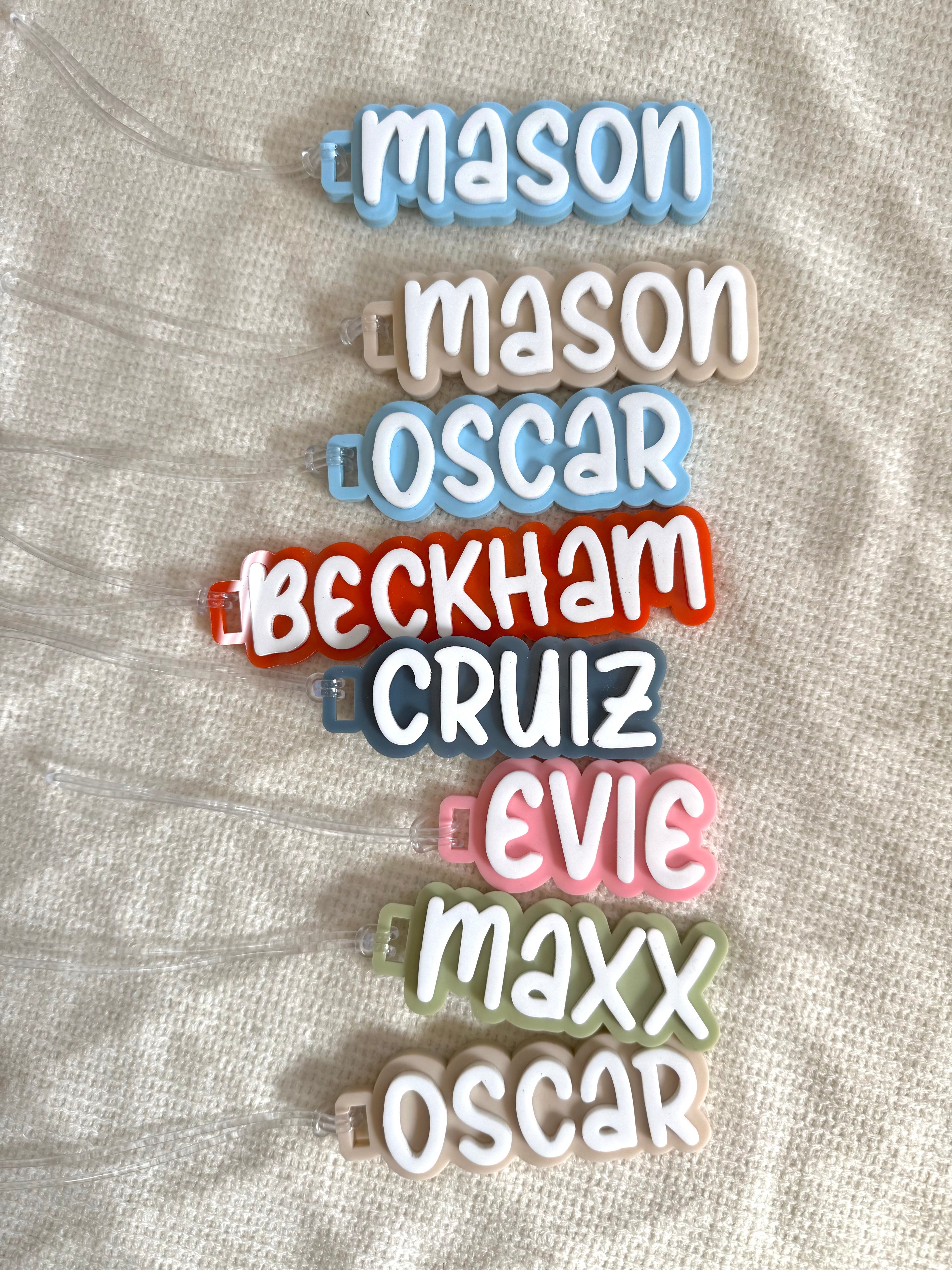 Personalised name bag tag