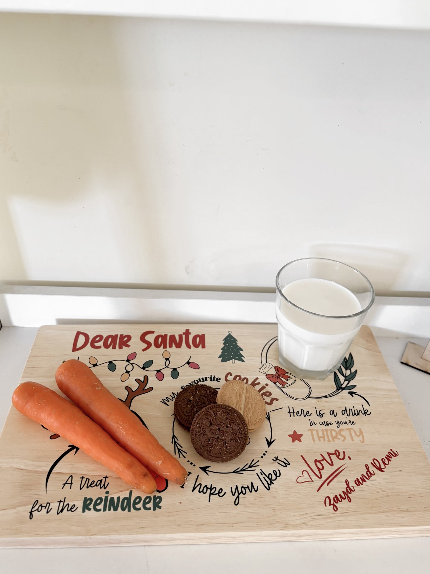 UV printed double sided Santa & Easter bunny treat board