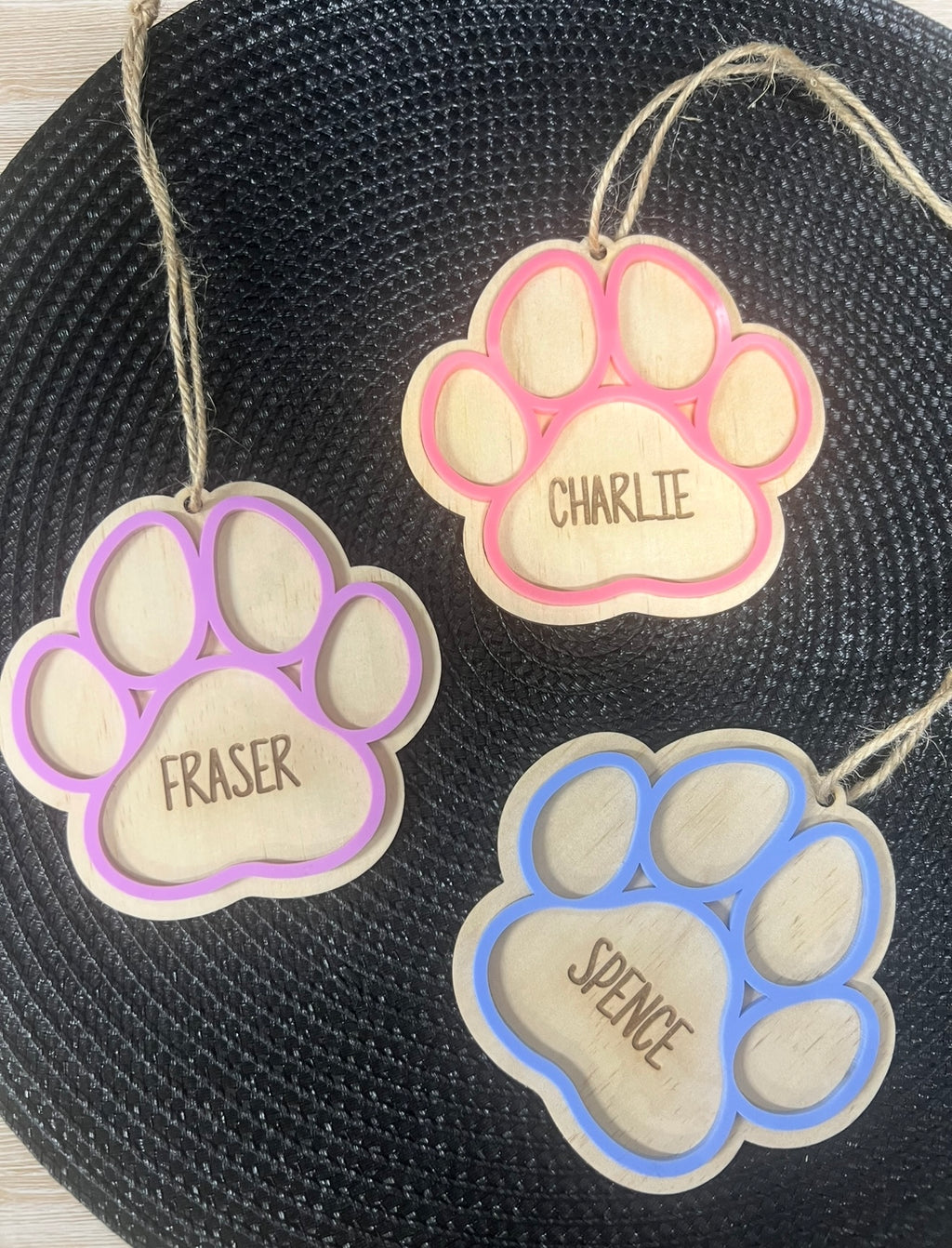 Paw print ornaments