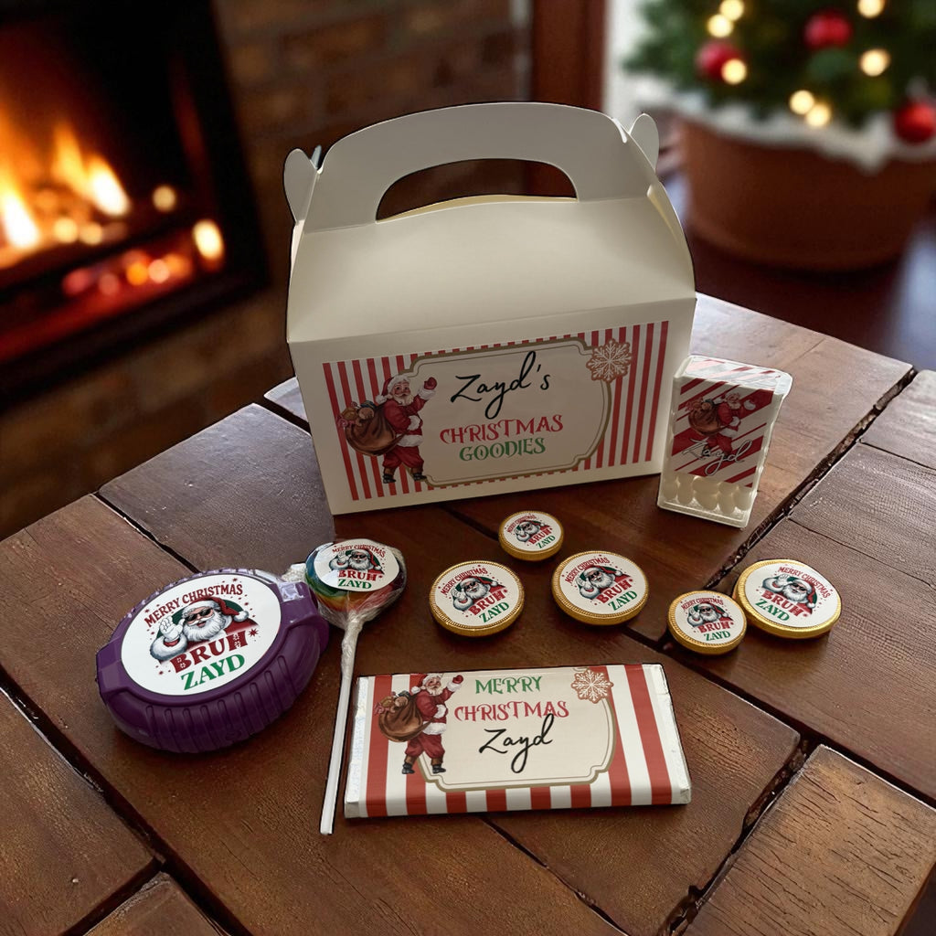 Christmas personalised gable treat boxes