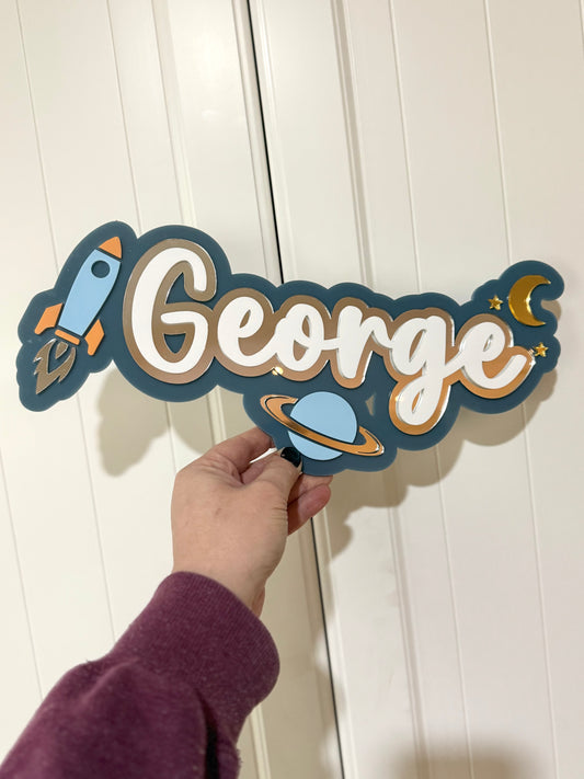 Space Adventure Name Plaque