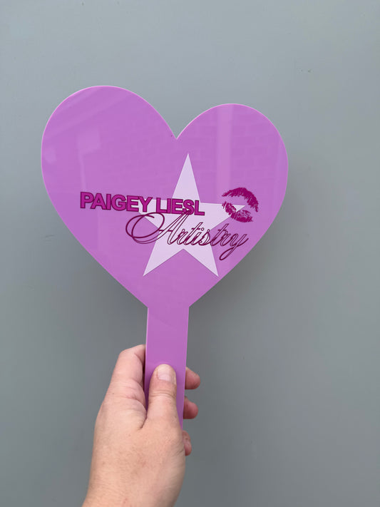 Custom business logo handheld mirror