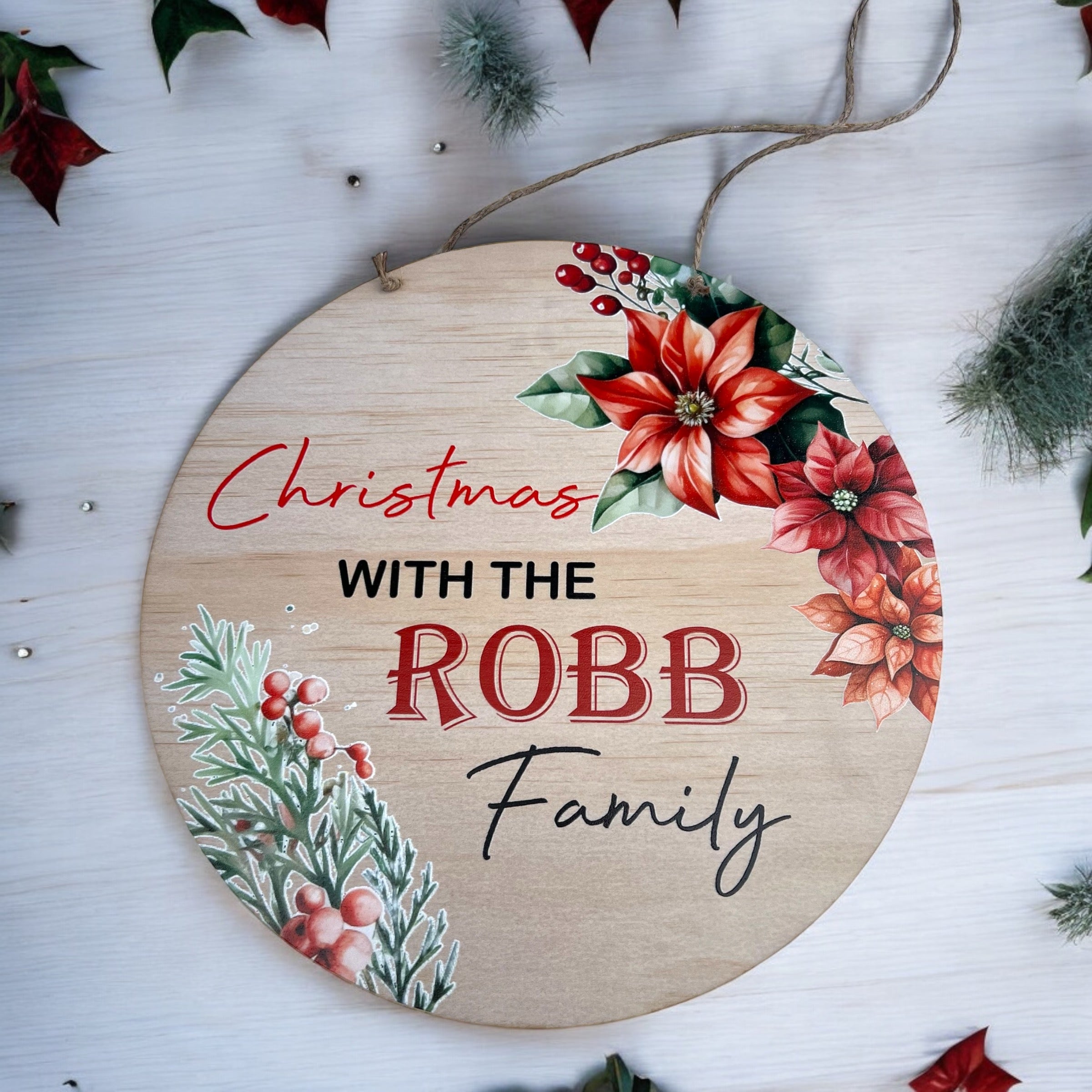UV printed family Christmas sign