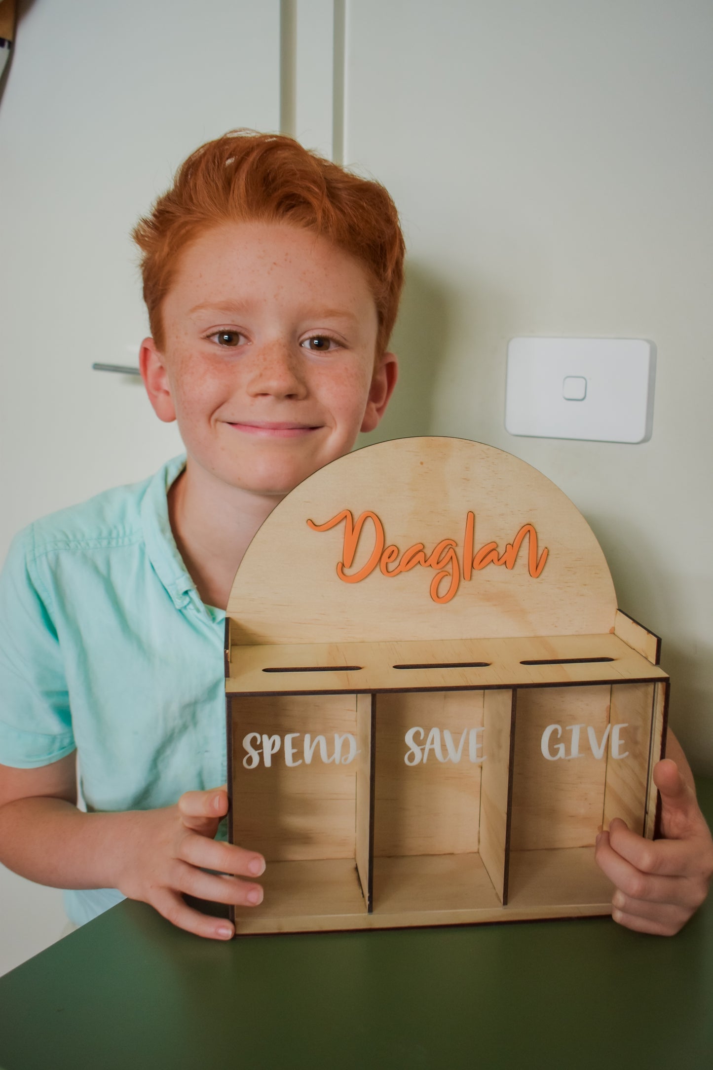 Spend Save Give money boxes