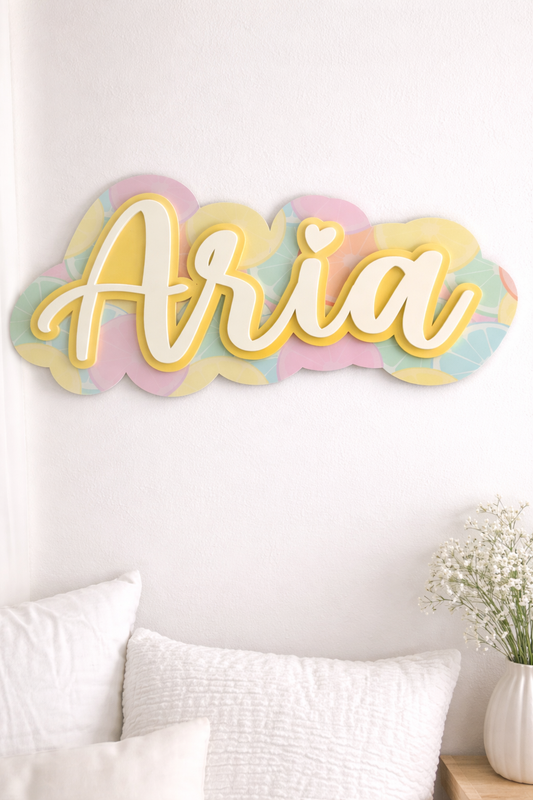 Lemons themed name plaque