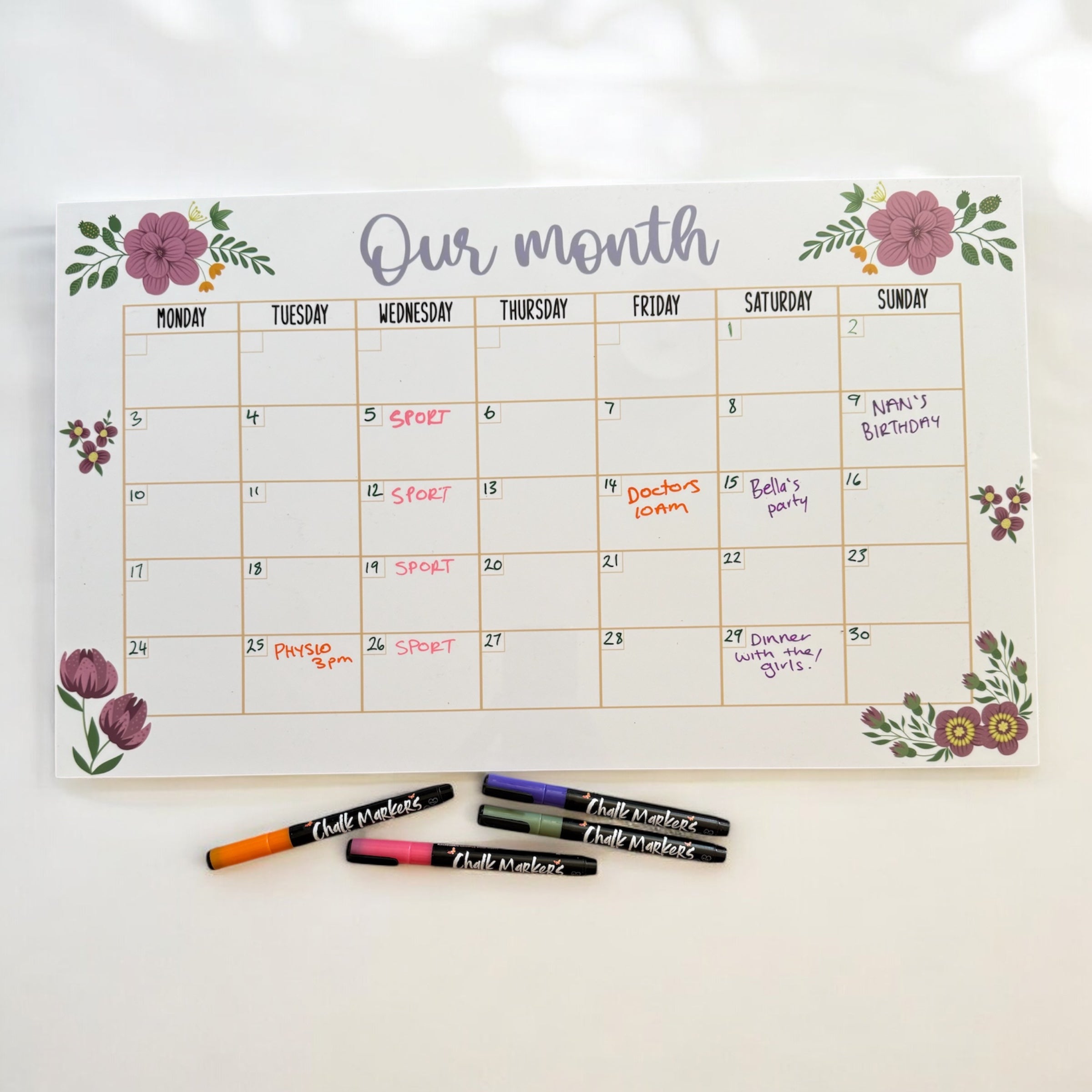 Our month - wall planner