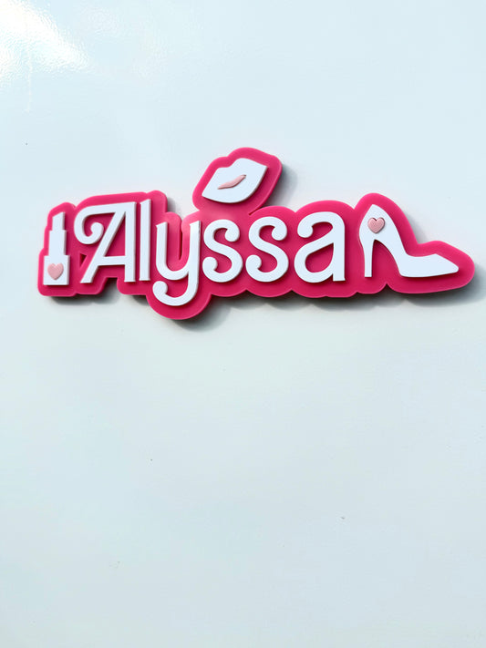 Hot Pink Glam - Personalised Name Plaque
