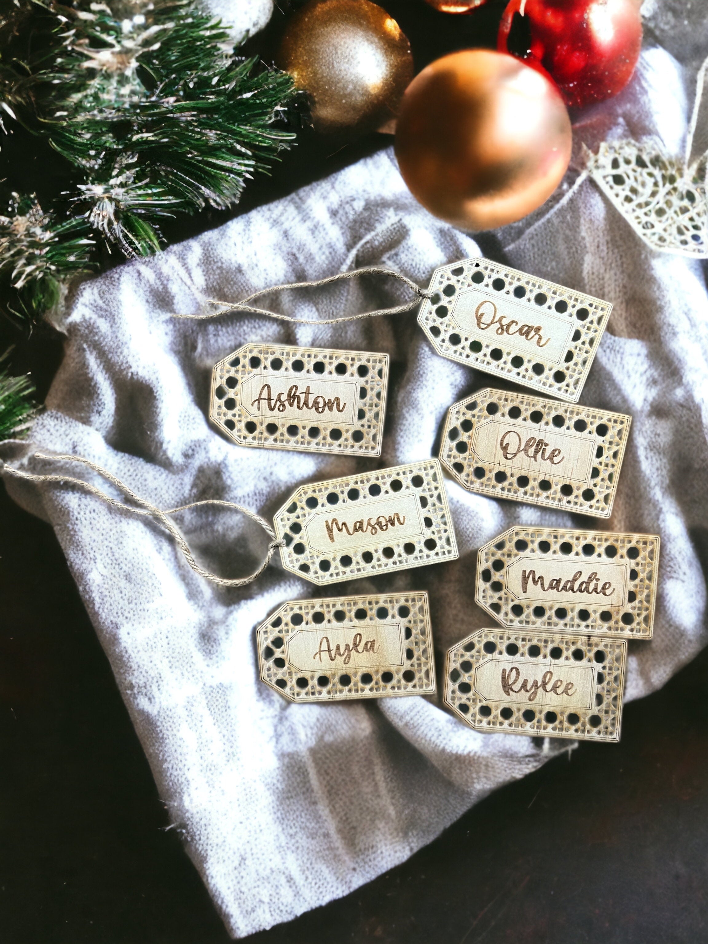 Rattan style gift tags - 4 Little Dreamers