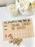 Personalised daily tasks board UV printed
