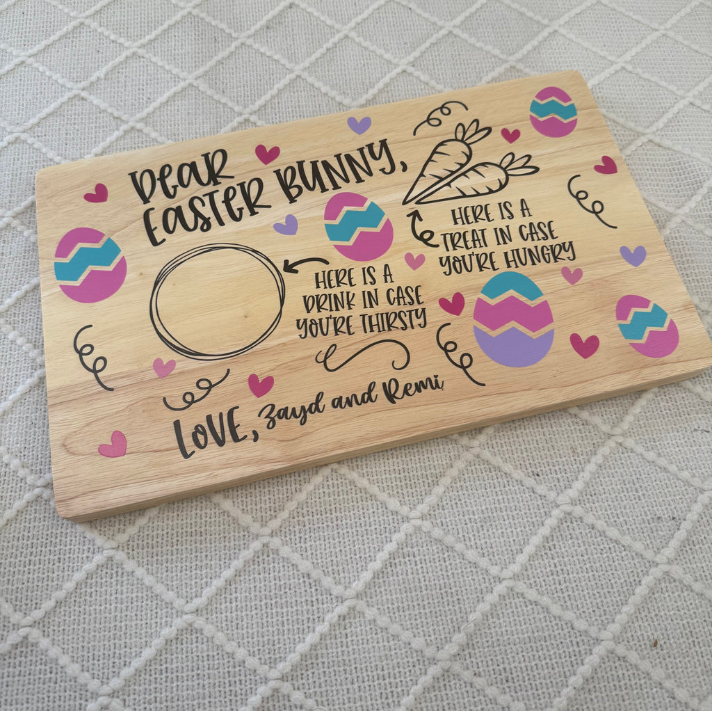 UV printed double sided Santa & Easter bunny treat board