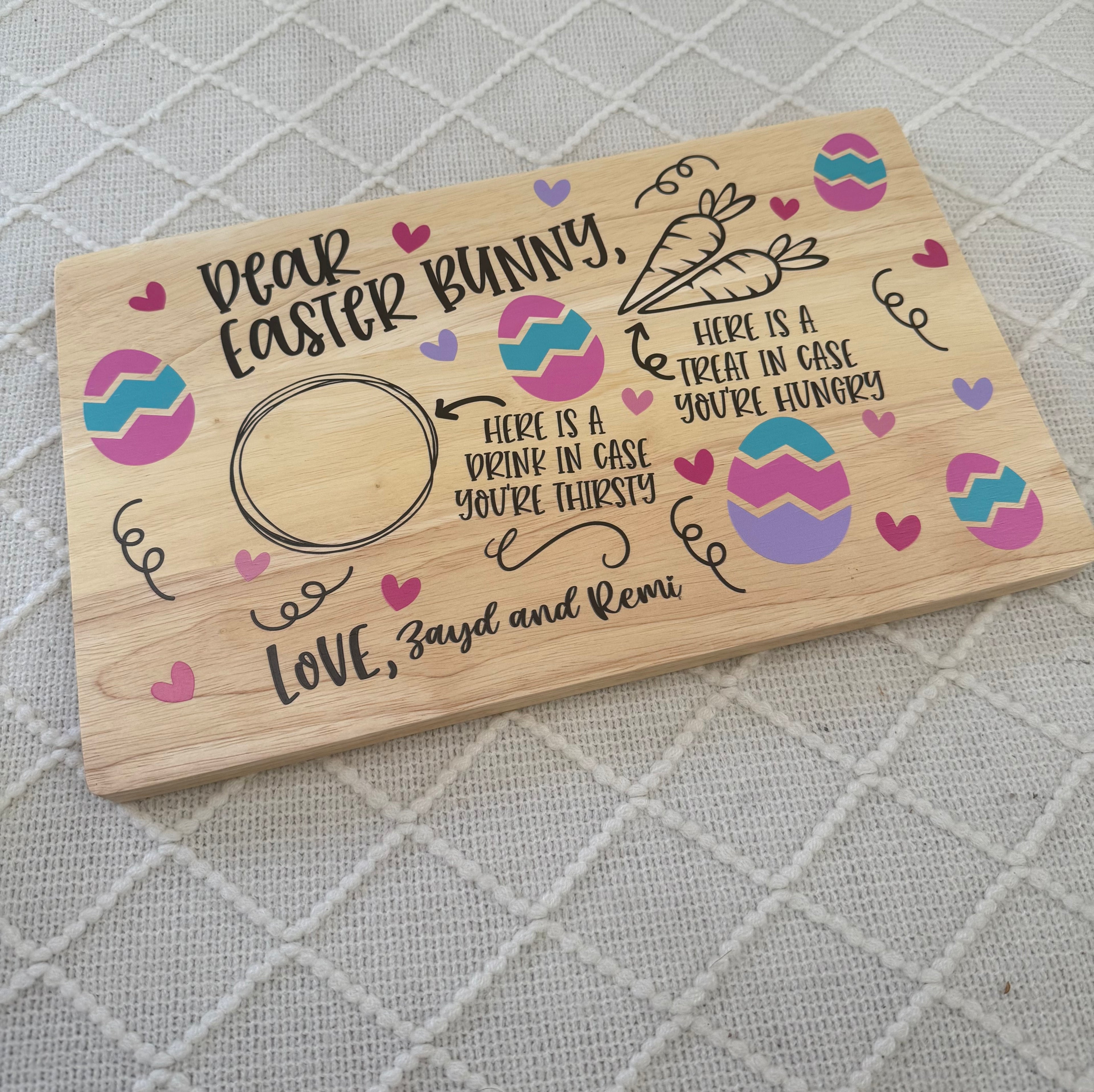 UV printed double sided Santa & Easter bunny treat board