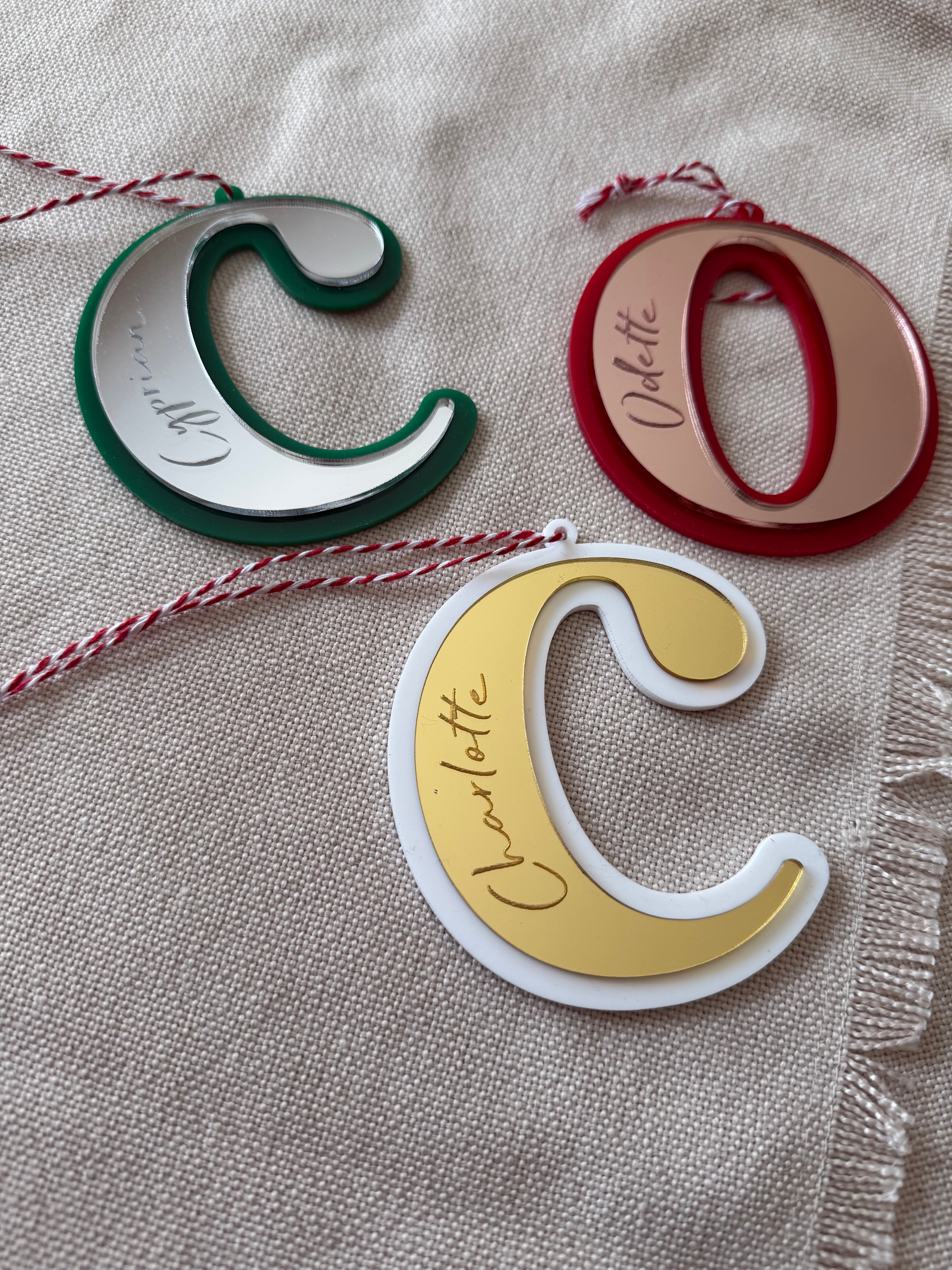 Personalised initial ornament