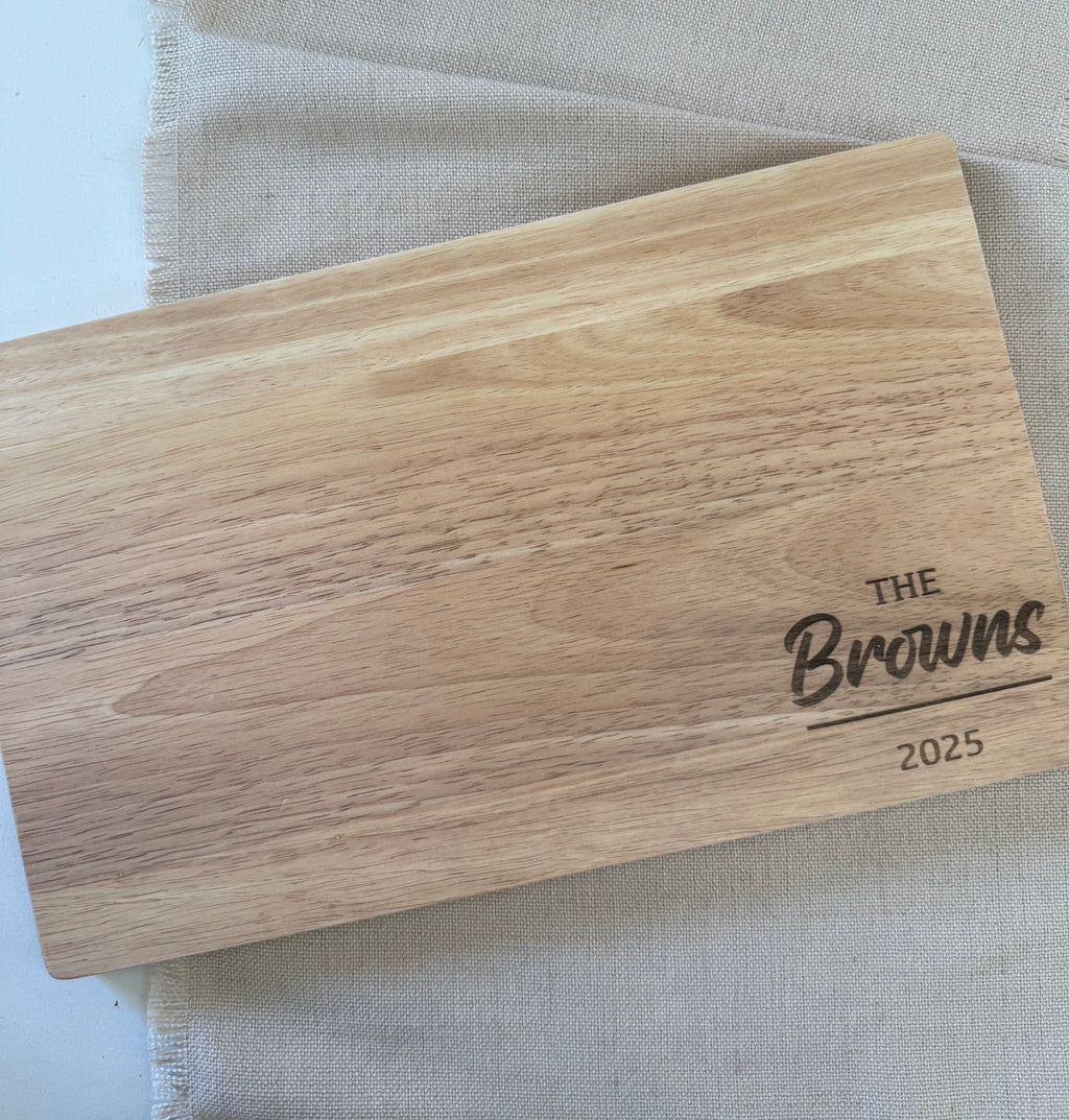Personalised Family name chopping board