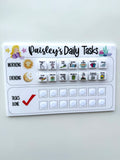Personalised daily tasks board UV printed