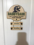 Daddysaur - personalised family name plaque