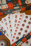 Personalised Christmas label stickers - round style