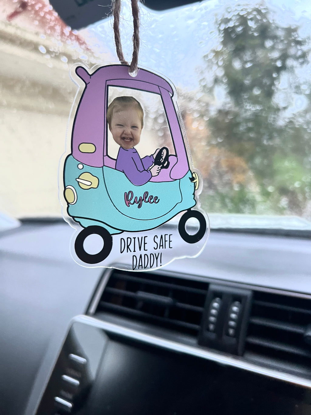 Customised drive safe car ornament - 1 face - 4 Little Dreamers