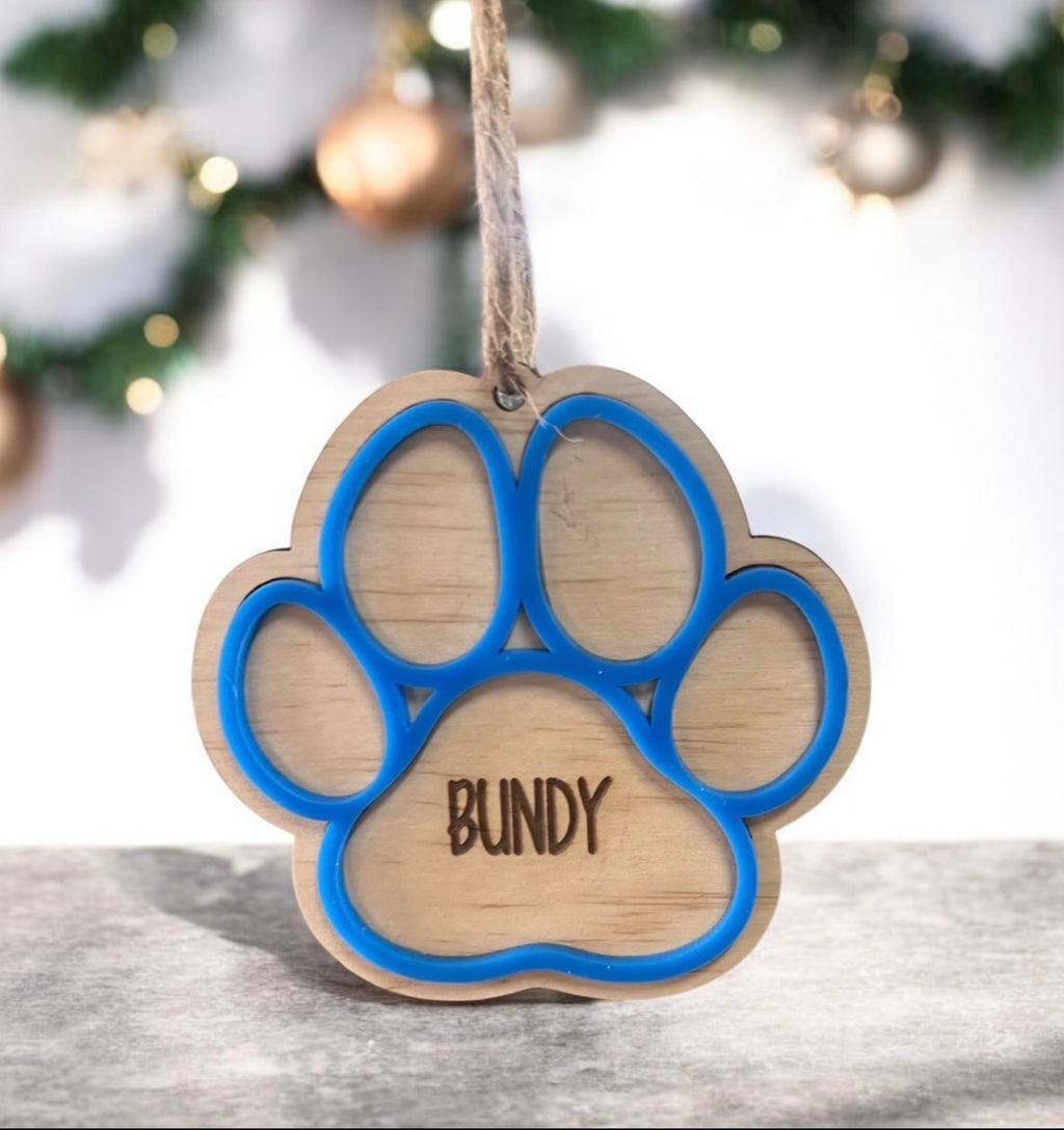Paw print ornaments