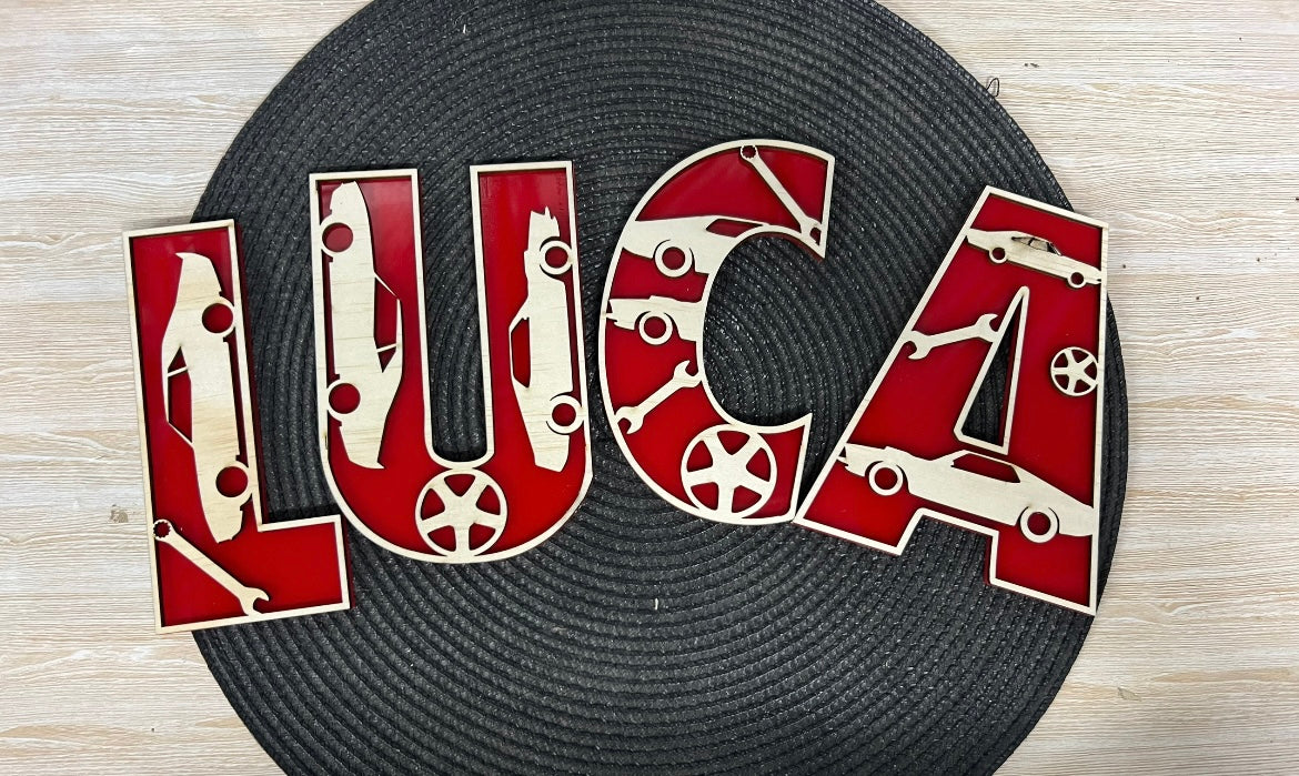 Car - Themed letters - 4 Little Dreamers