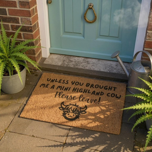 Unless you brought a highland cow - door mat