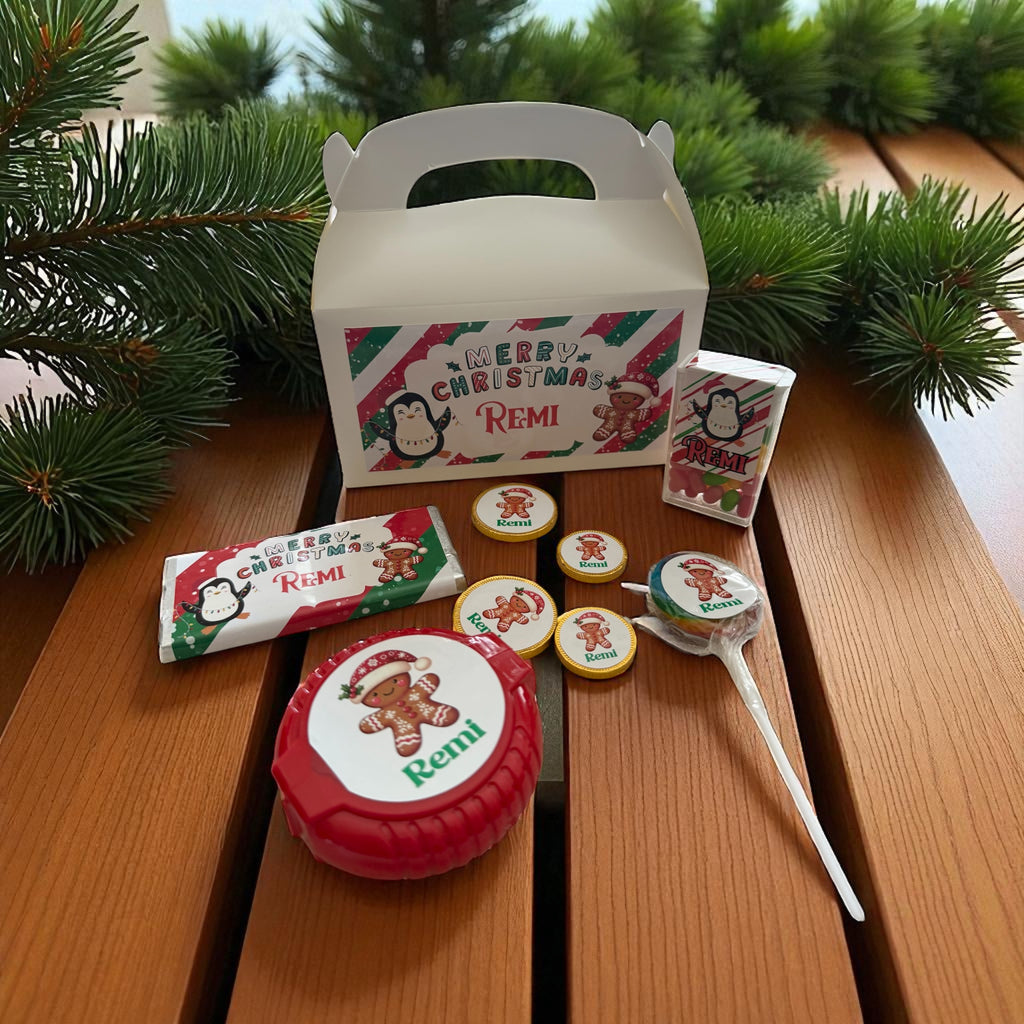 Christmas personalised gable treat boxes