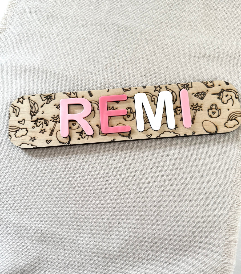 Name puzzle - themed designs