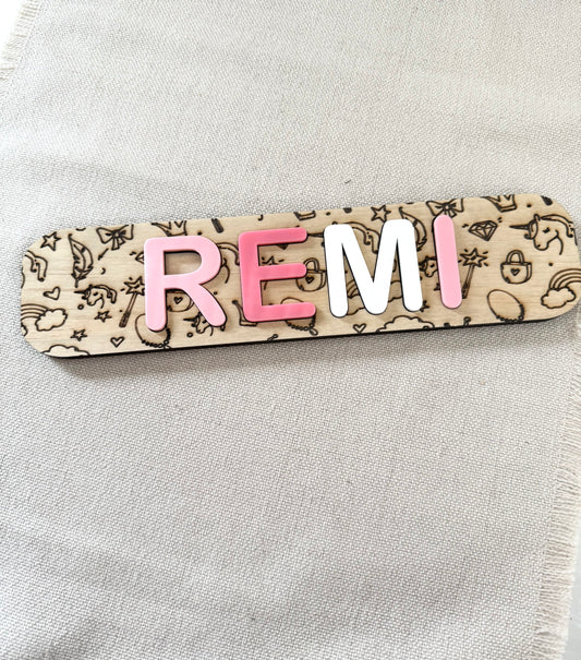 Name puzzle - themed designs