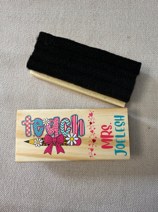 Personalised teachers whiteboard eraser