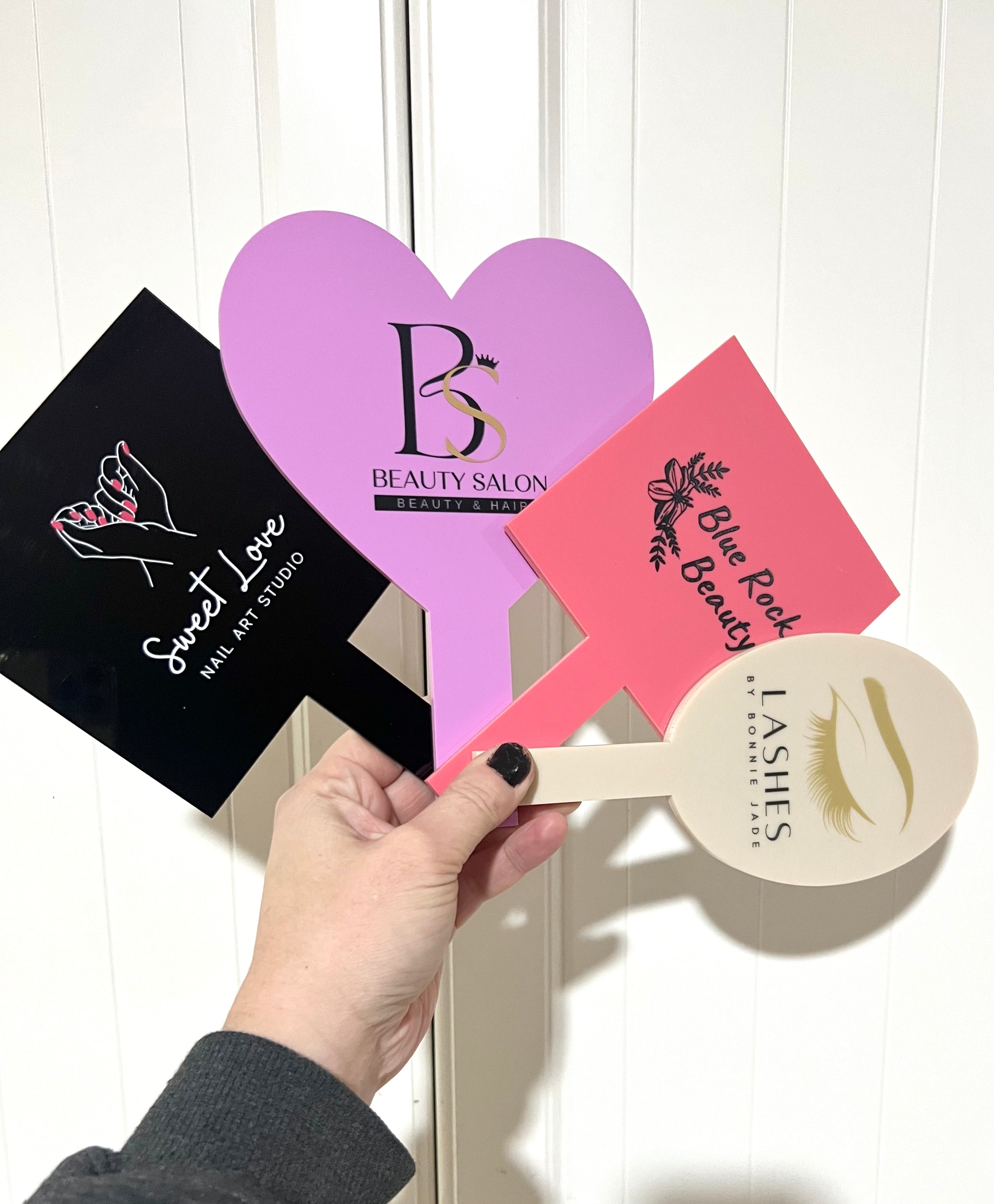 Custom logo handheld mirror - 4 Little Dreamers