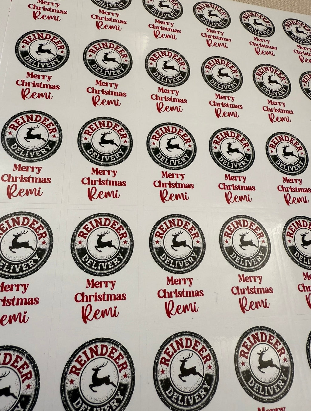 Personalised Christmas label stickers - rectangle