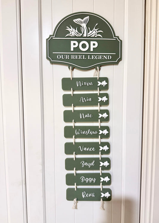 Fishing theme - family name plaque