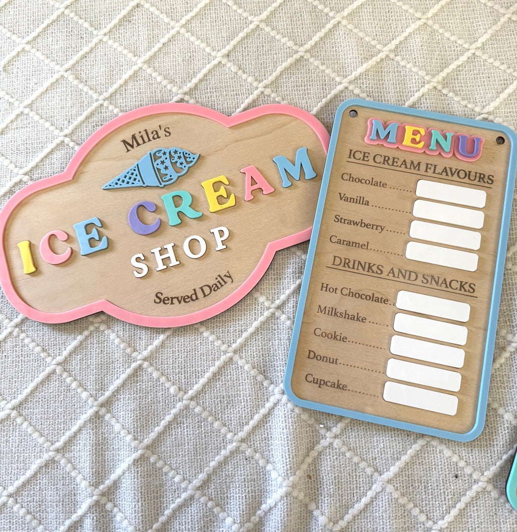 Personalised Ice Cream Shop Sign & Menu